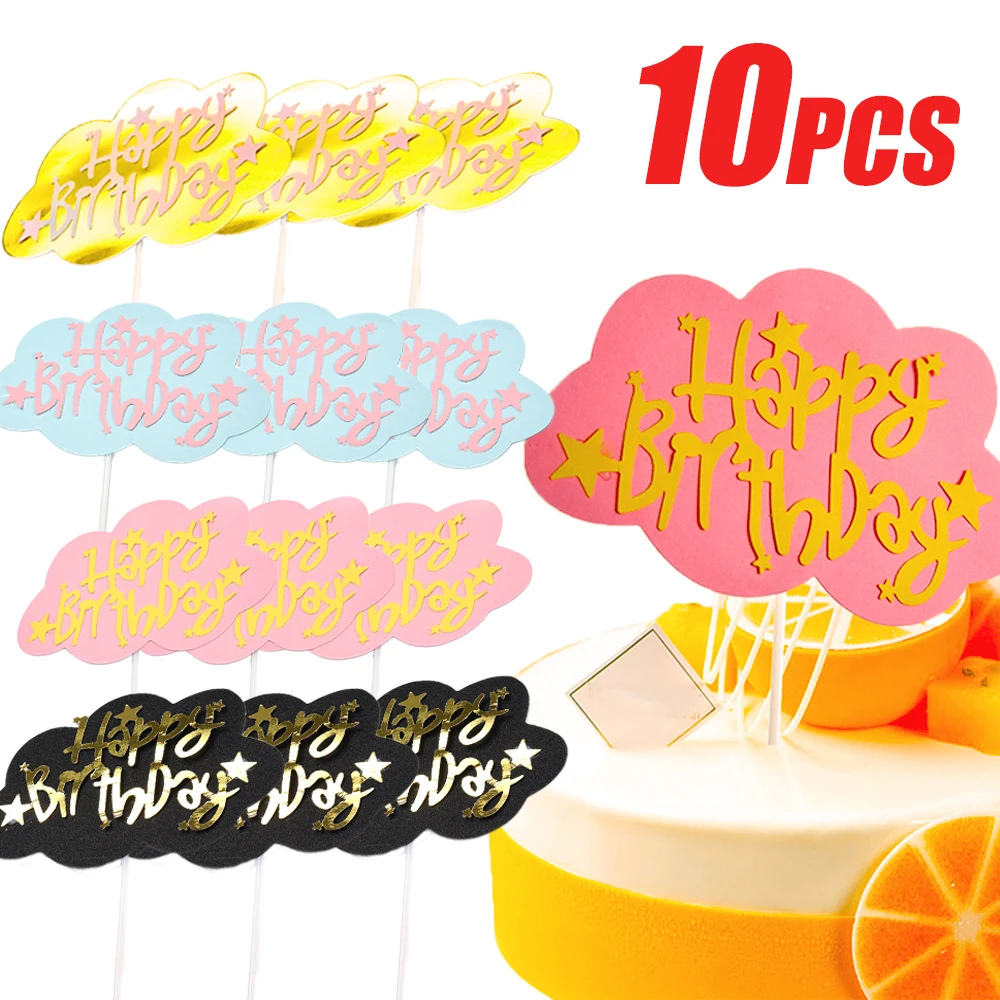 

1/10PCS Cake Decorations Topper Happy Birthday Cake Toppers Kids Favors Gifts Cakes Decoration Decorating Party Cupcake Supplies