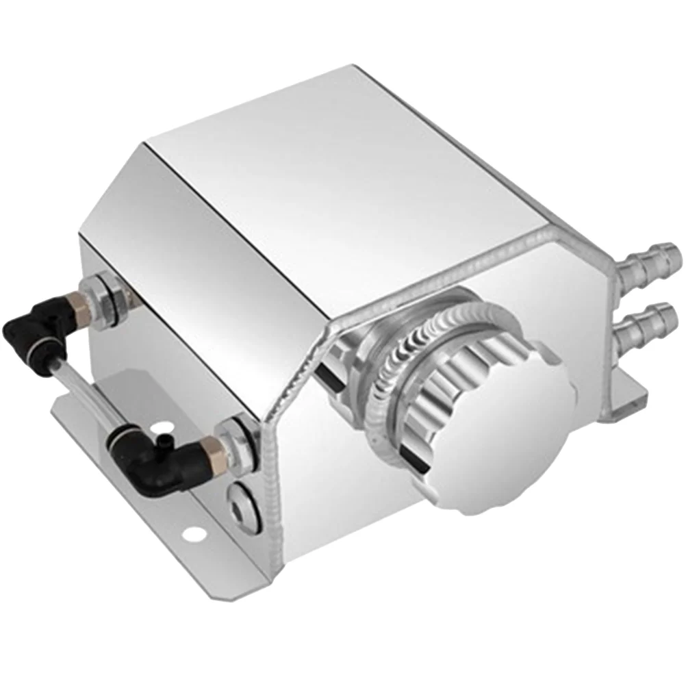 

Universal 1L Aluminum Car Oil Catch Can Automobiles Vehicle Oil Tank Reservoir Breather Tank with Drain Plug (Silver)