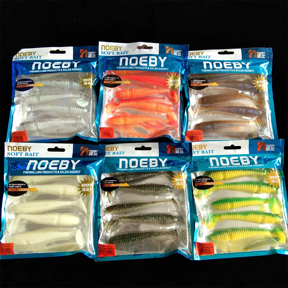 

NOEBY 30pcs 6 bags Soft Lure 12cm 13g Paddle Tail Fishing Lures Souple Leurres Worm Bait Wobbler Grub Swimbait S3102
