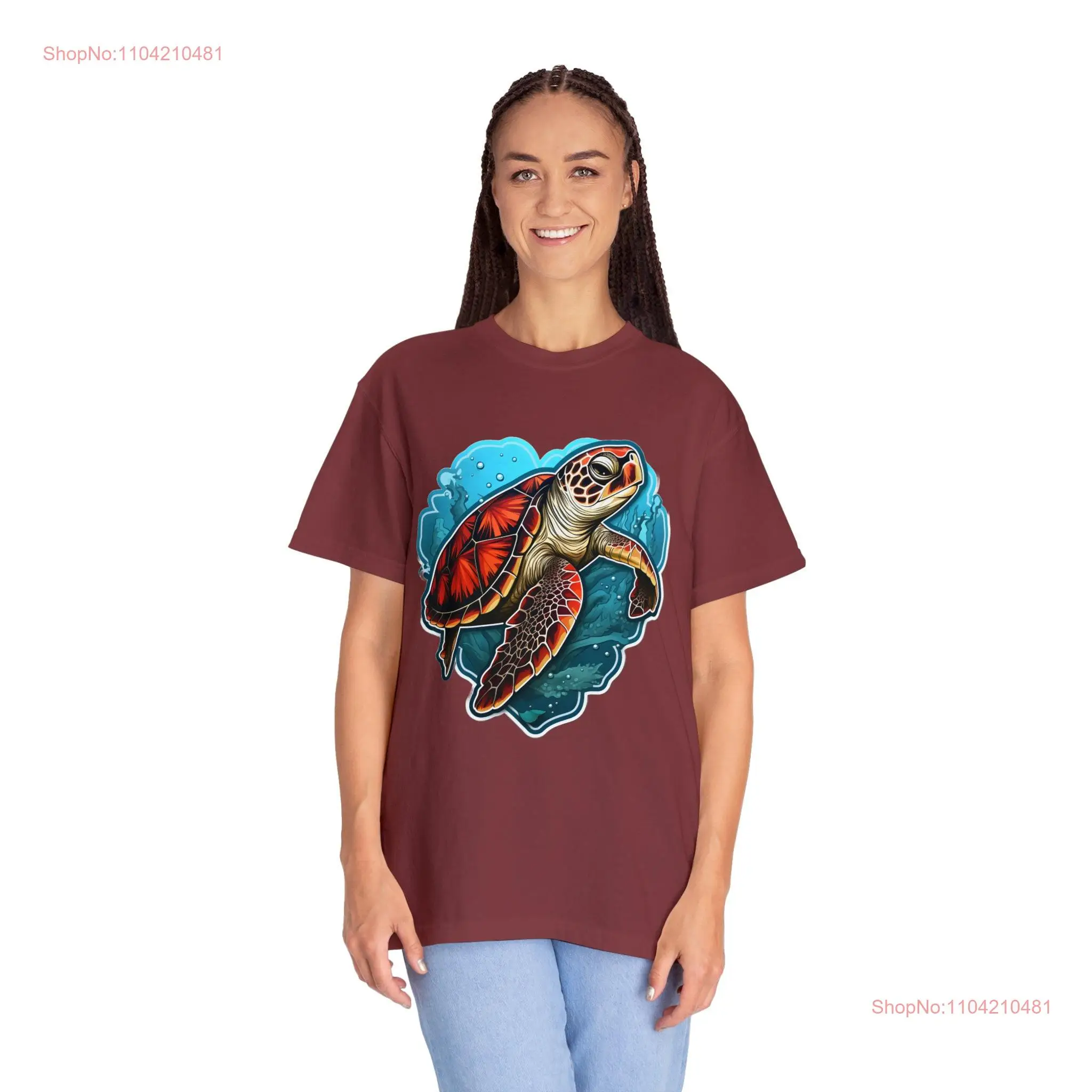 Футболка SEA TURTLE Ocean Life Garment окрашенная с длинными или короткими рукавами