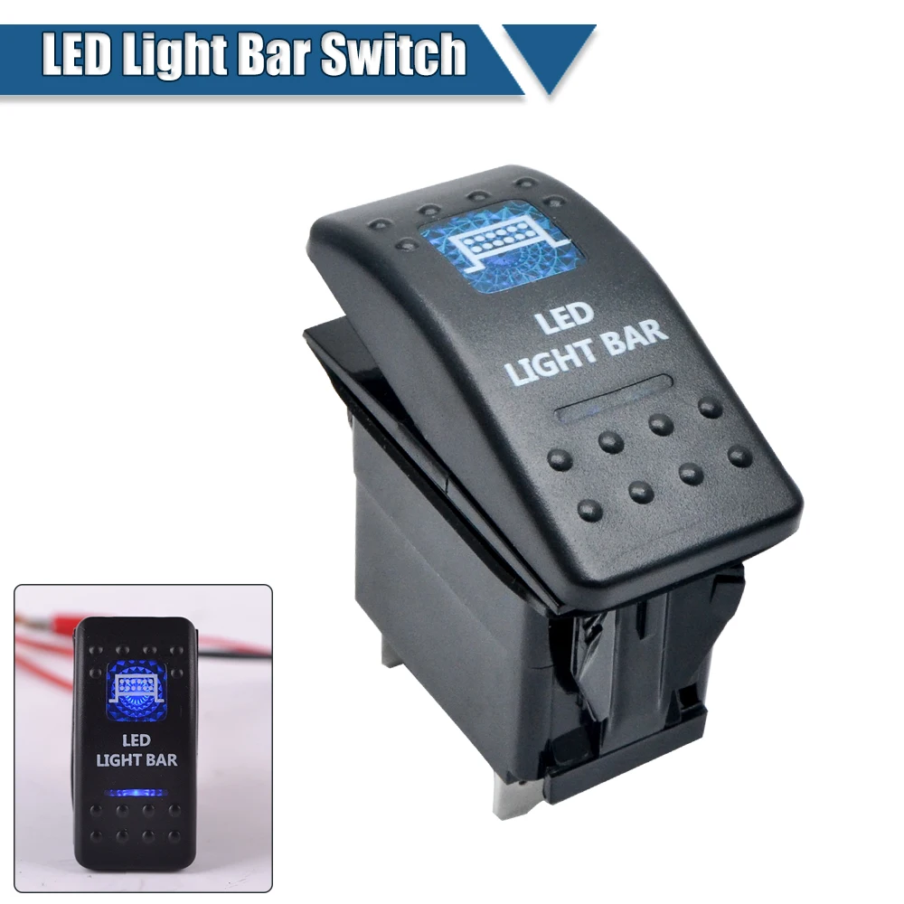 

2022 New Car Blue Light LED Bar Toggle Switch 40A 12V Bar ARB Car Boat Sales Carling Rocker With Relay and Fuse