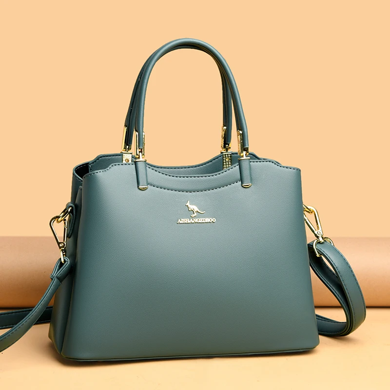

2022 Women's Large Capacity Simple Tote Bag Solid Color Leather Shoulder Bag Ladies Designer Casual Crossbody Handbag Sac A Main