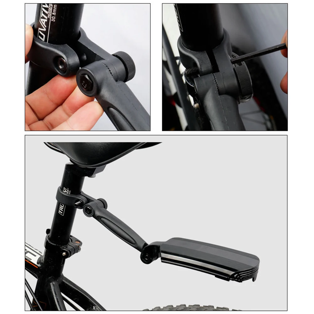 

Folding Mudguards Cycling Sporting Goods Bike Black Fender Front Kit MTB Model Parts Plastic Bicycle Rear Replace