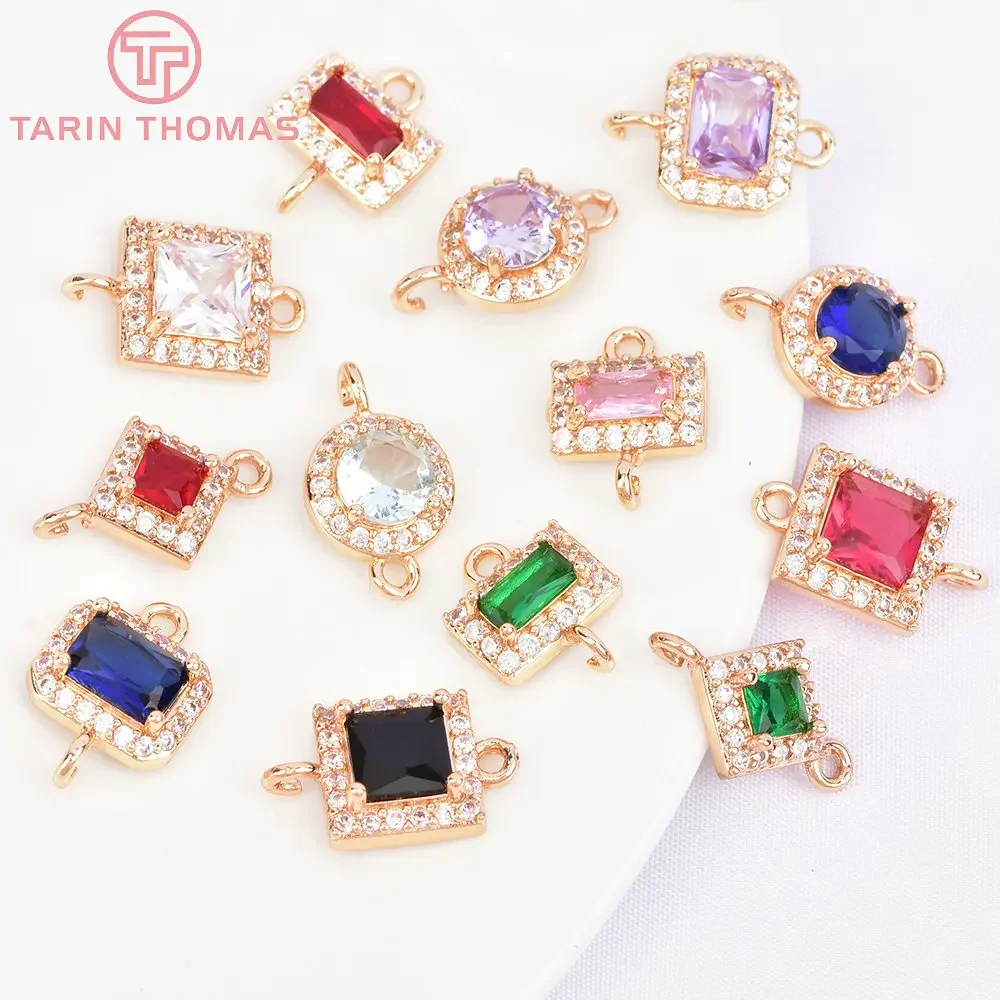 (6814) 6 шт. 10 мм 24 К цвета шампанского золотого латунь со стеклянным двойным