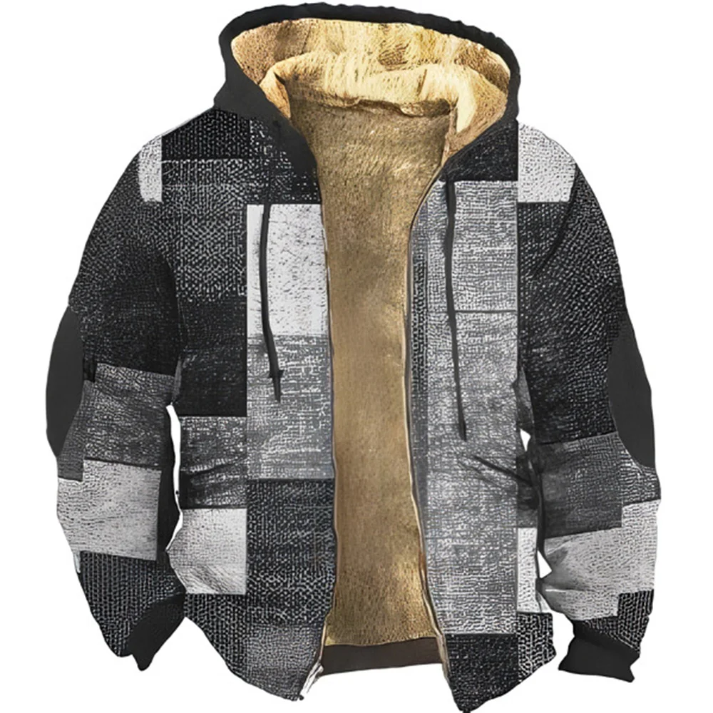 

Зимние мужские толстовки на молнии, куртки, флисовая одежда, уличная одежда с пэчворком и принтом, верхняя одежда, спортивный костюм на молнии с капюшоном, пальто 2023