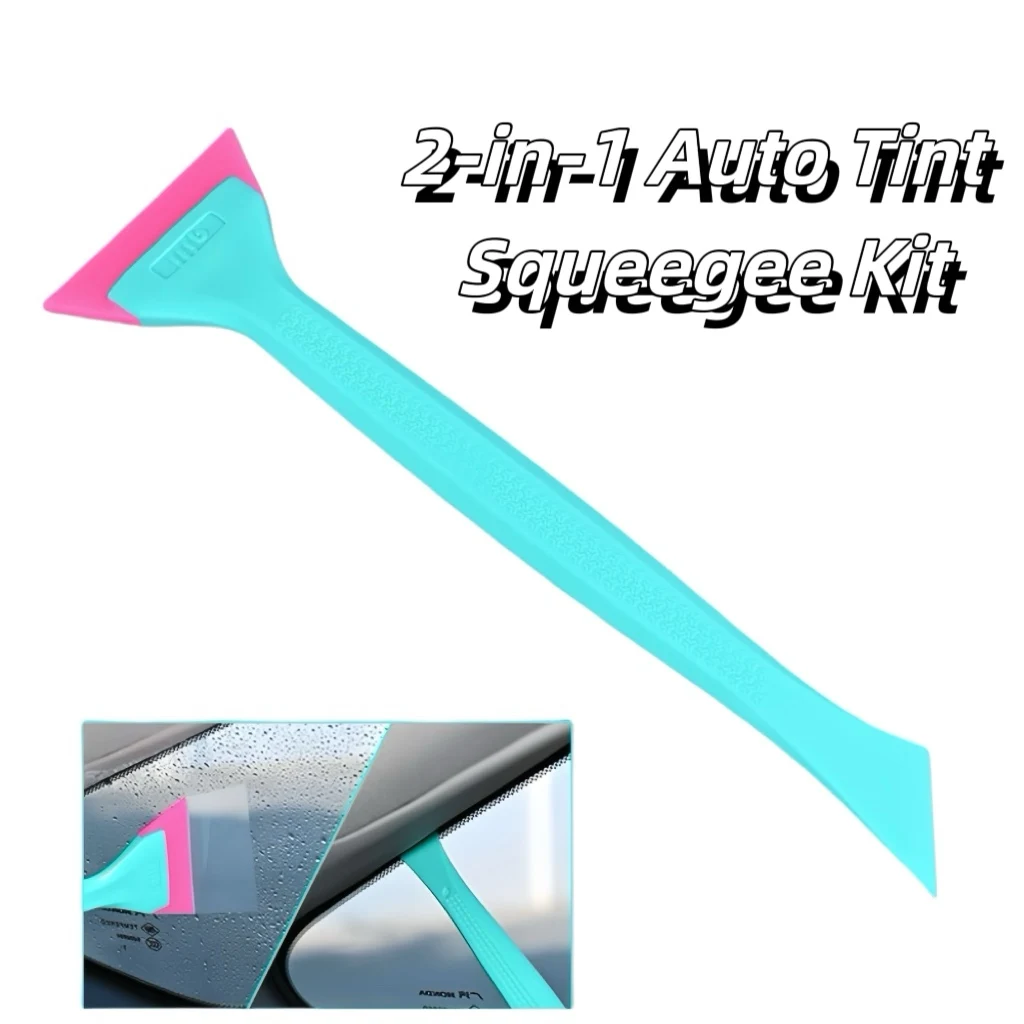 

Комплект скребок для автомобильной пленки с двумя головками — профессиональный инструмент для оттенка с лезвием говяжьего сухожилия для укладки кромок, тонирования окон и автомобильных аксессуаров