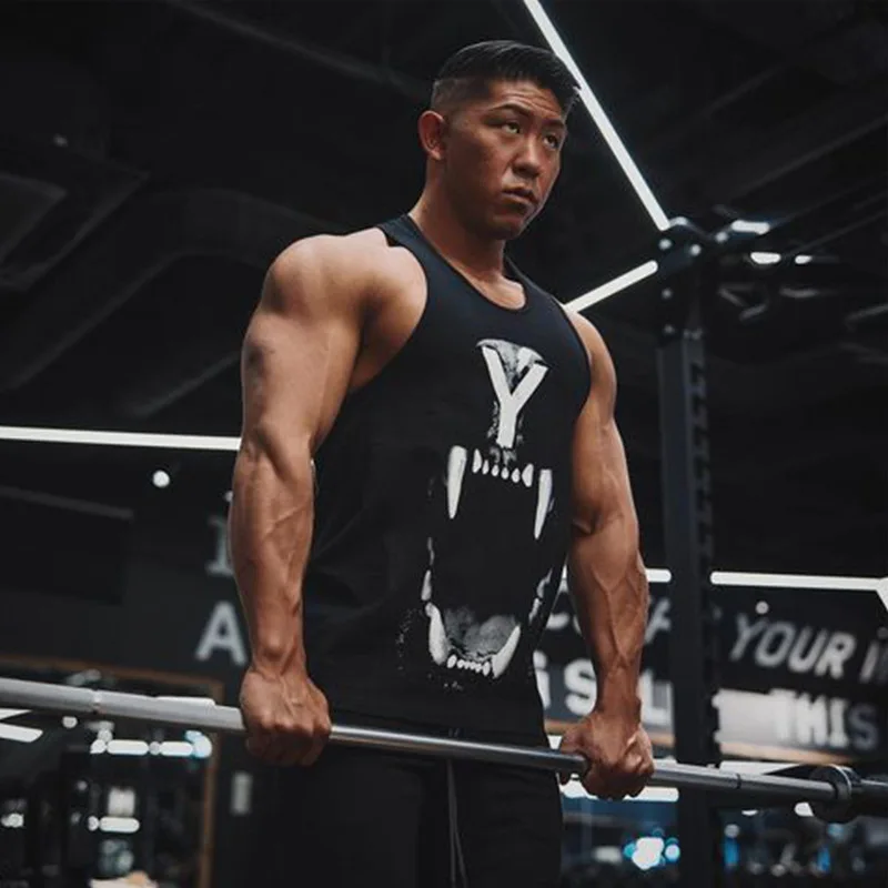 

Men Fashion New Gym Cotton Tank Top Bodybuilding Workout Casual Tank Tops
