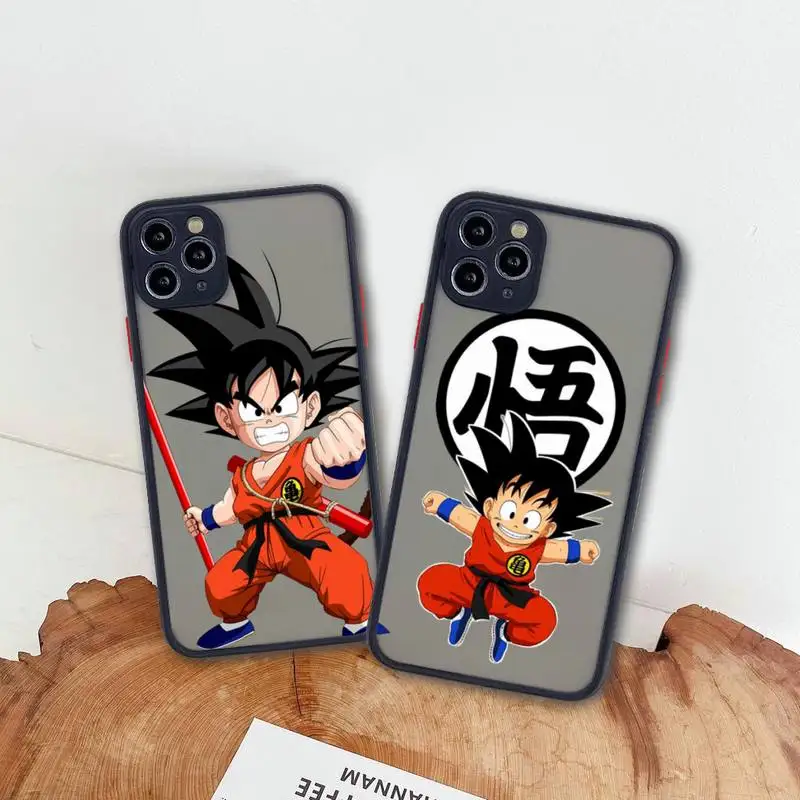 

Dragon Ball kid Son Goku Phone Case For iphone 13 12 11 Pro Max Mini XS 8 7 Plus X SE 2020 XR Matte Transparent Cover