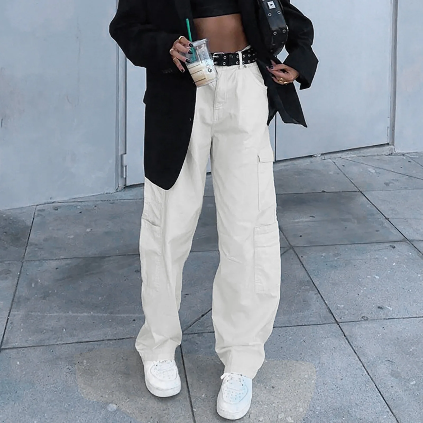

Y2k Cargo Pants Baggy Jeans Women Loose Vintage Trousers Retro Drawstrings Straight Woven 90s Sweatpants Grunge Fairycore Pants