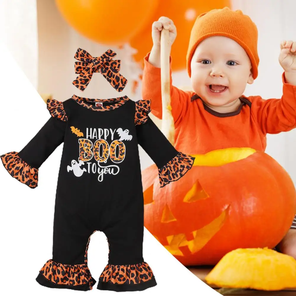 

1 Set Halloween Jumpsuit Great Dot Prints Leopard Print Festival Supplies Baby Romper Halloween Jumpsuit