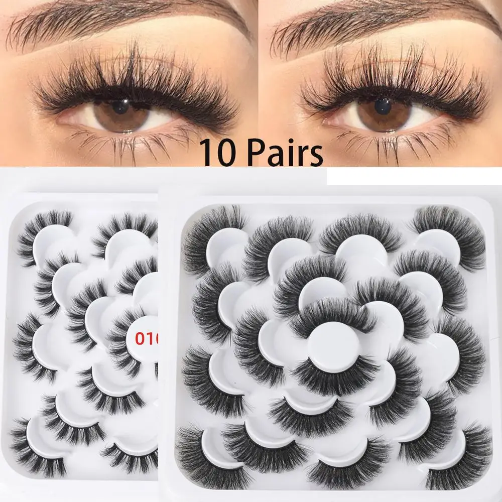 

Mega Lift & Fluffy Russian Volume Strips Lashes Faux Mink Hair Eyelashes Extension Strips D Curl Lashes Extension