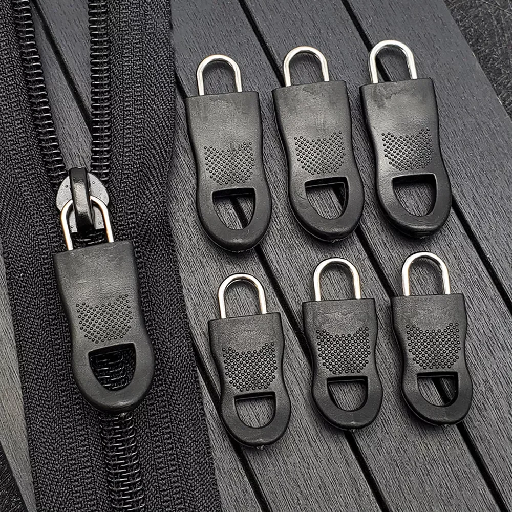 

New in Metal Zipper Pull Tags Zip Fixer for Clothes Black Zipper Puller Slider for Travel Bag Suitcase Clothes Tent Backpack chr