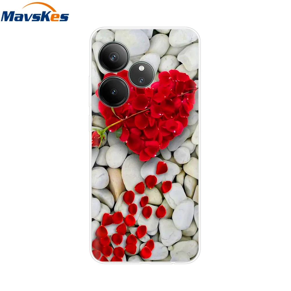 Флип-чехол для Realme GT 6 6T мягкий силиконовый защитный чехол GT6 GT6T бампер с цветочным