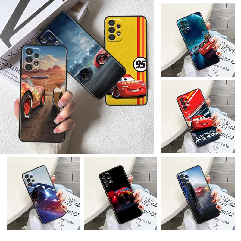 

Cars Lightning McQueen Phone Case For Samsung A22S A22 A21S A14 A13 A12 A11 A04S E A03S A02S A01 Core Black Soft Cover