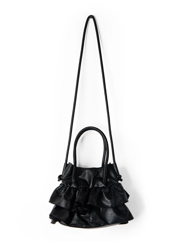 Складные дизайнерские мини сумки через плечо для женщин 2024 весна/лето Y2K оборки