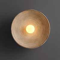 Indoor Retro Japanese Style Wall Circle Lamp Bedroom Bedside Sconces LivingRoom Dining Room Aisle Decorations Design Lighting
