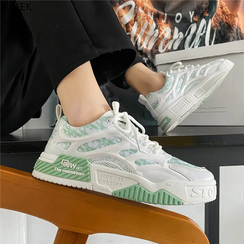 

Spring New Breathable Sneakers Korean Version All-Match Trend Casual Student Mesh Trendy Shoes Platform Shoes