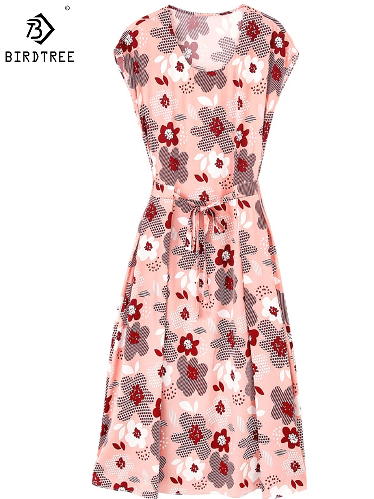 

91.2% г. Платье из шелка тутового дерева; Осеннее женское платье для причастия; Элегантная модная юбка трапециевидной формы с круглым вырезом и короткими рукавами; D39520QD