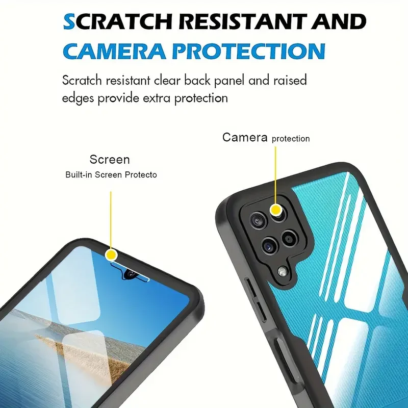 Двухсторонний прозрачный сверхпрочный защитный чехол 2 в 1 на 360 градусов для Samsung