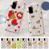 rilakkuma phone case for samsung s20 s10 lite s21 plus for redmi note8 9pro for huawei p20 clear case