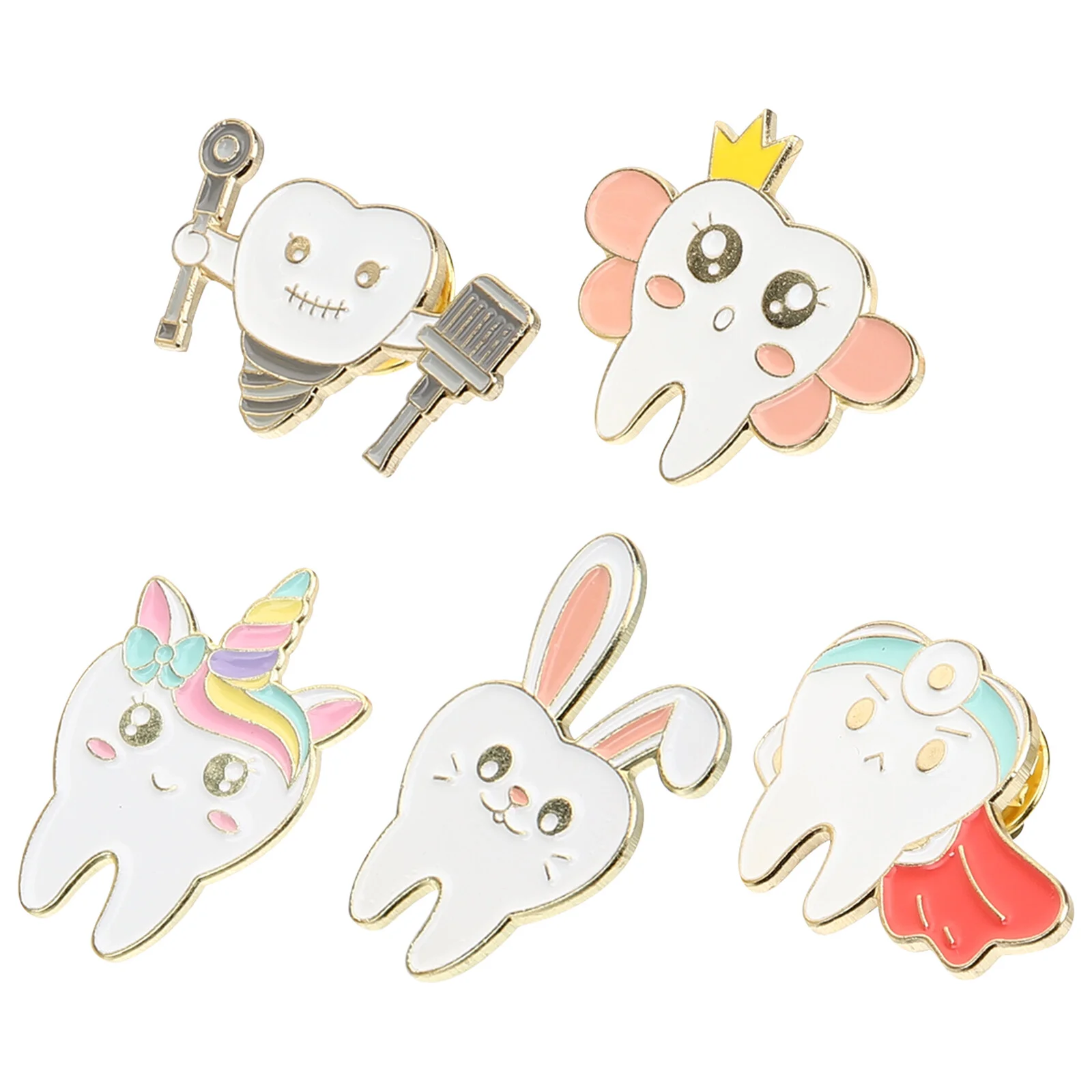 

5 Pcs Tooth Brooch Clothes Pin Costume Bonnet Fine Brooches Scarf Metal Alloy Miss Shawl