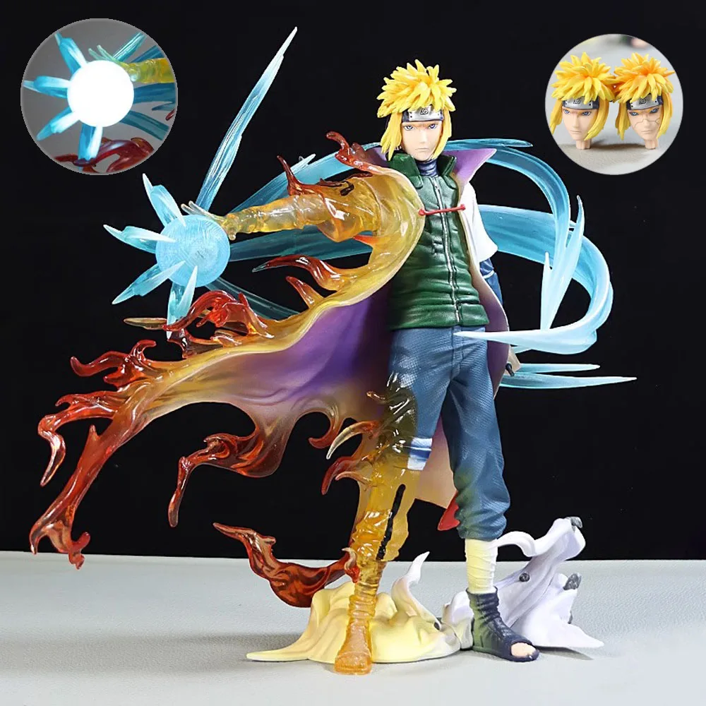 

Naruto 26cm Namikaze Minato Anime Figures Gk Figurine With Led PVC Statue Rasengan Decoration Collectible Model Kids Toys Gift