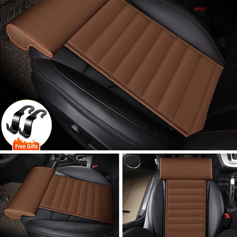 

Car Seat Extender Cushion Leg Support Pillow Leather Memory Foam Knee Pad Long-Distance Driving Office Home Driver Protector Mat