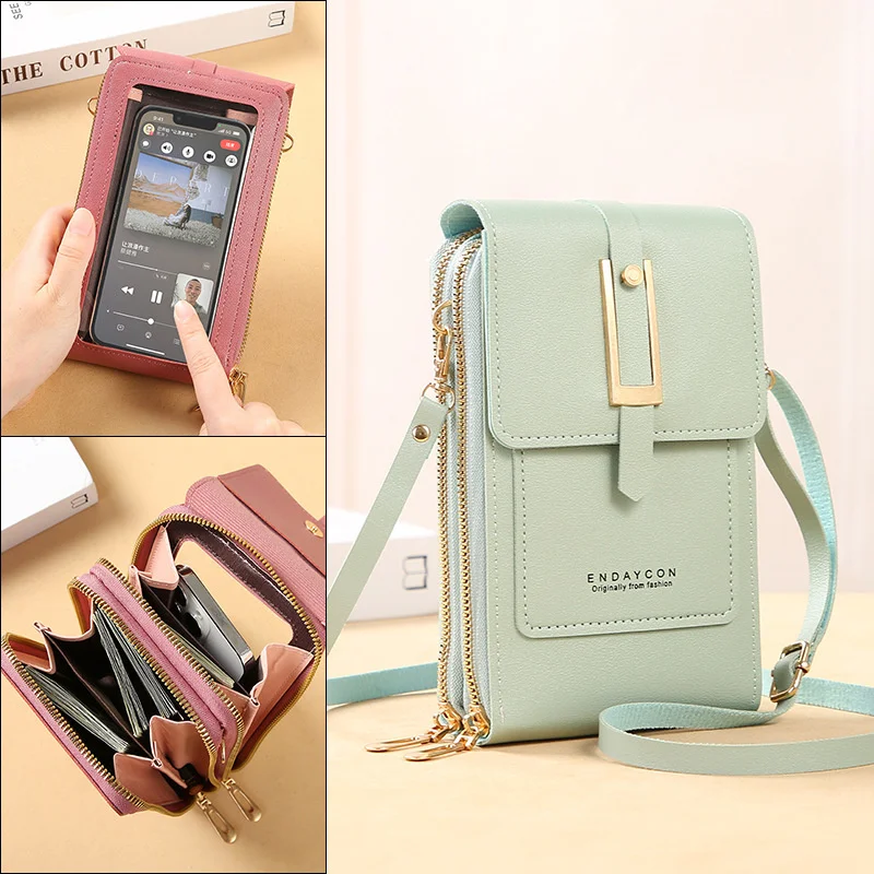 

The New Transparent Touch Screen Mobile Phone Bag Is Fashionable And Simple. The Cross Bag Is A Multi-functional Mobile Phone