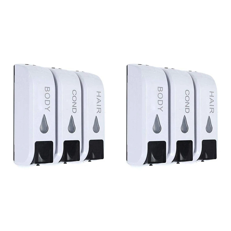 

2X Triple Shower Soap Dispenser Wall Mounted Liquid Soap Shampoo Dispenser Washing Lotion For Bathroom