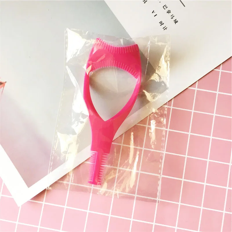 

3 In 1 Makeup Mascara Shield Guard Eye Mascara Applicator Comb Eyelash Curling makeup Brush Curler Cosmetics Tools