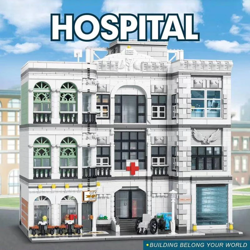 

Urge MOC 10188 Street View City Series Model Hospital Building Blocks 4953pcs Bricks Toys Christmas Gift