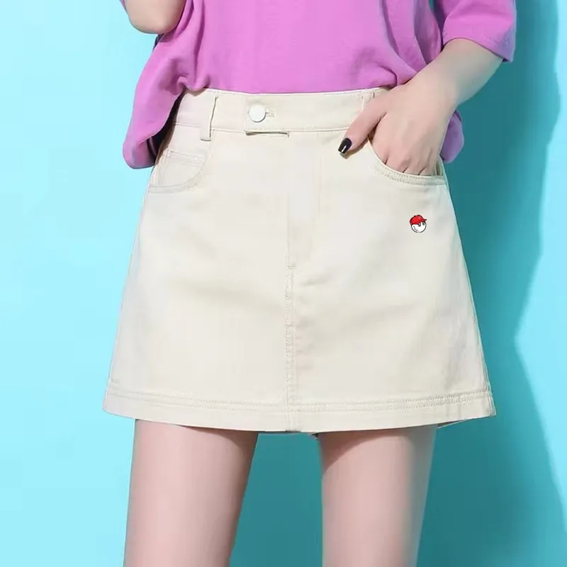 Summer Korean Fashion Women's Golf Wear Skirt Golf Shorts Elastic Belt High Waist Skirt Women's Golf Loose Wide Leg Pants