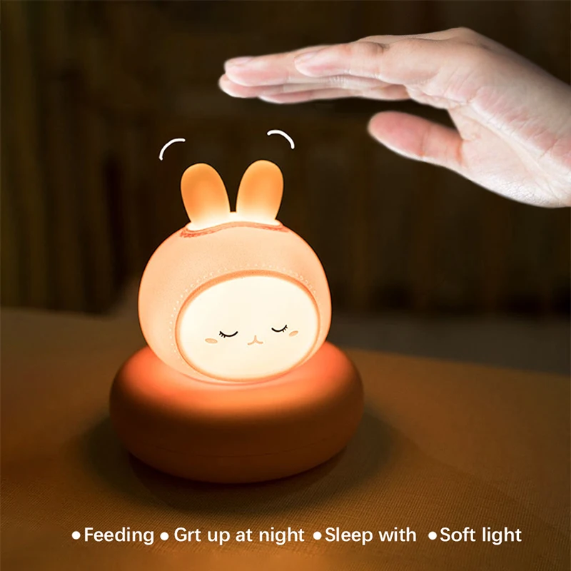 

Cute LED Night Light For Kids Bear Elk Baby Children's Nightlight For Bedroom Decor Kid USB Cartoon Lamp Christmas Gift For Girl