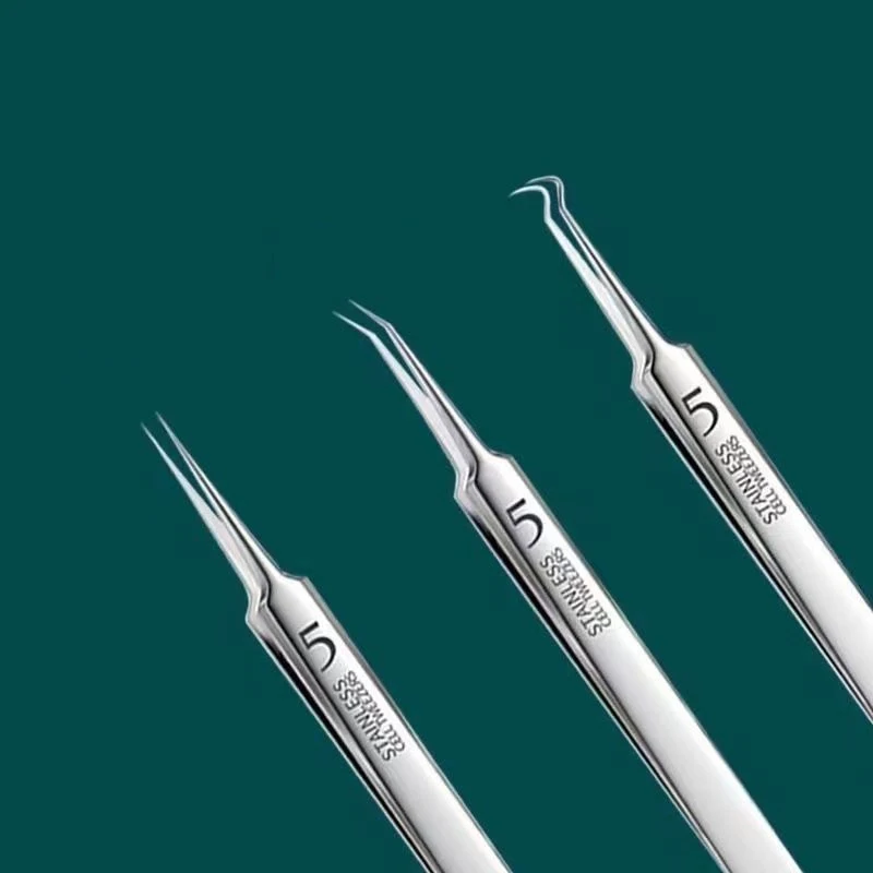 Ультратонкие клеточные прыщи зажим для черных точек пинцет салона красоты игла