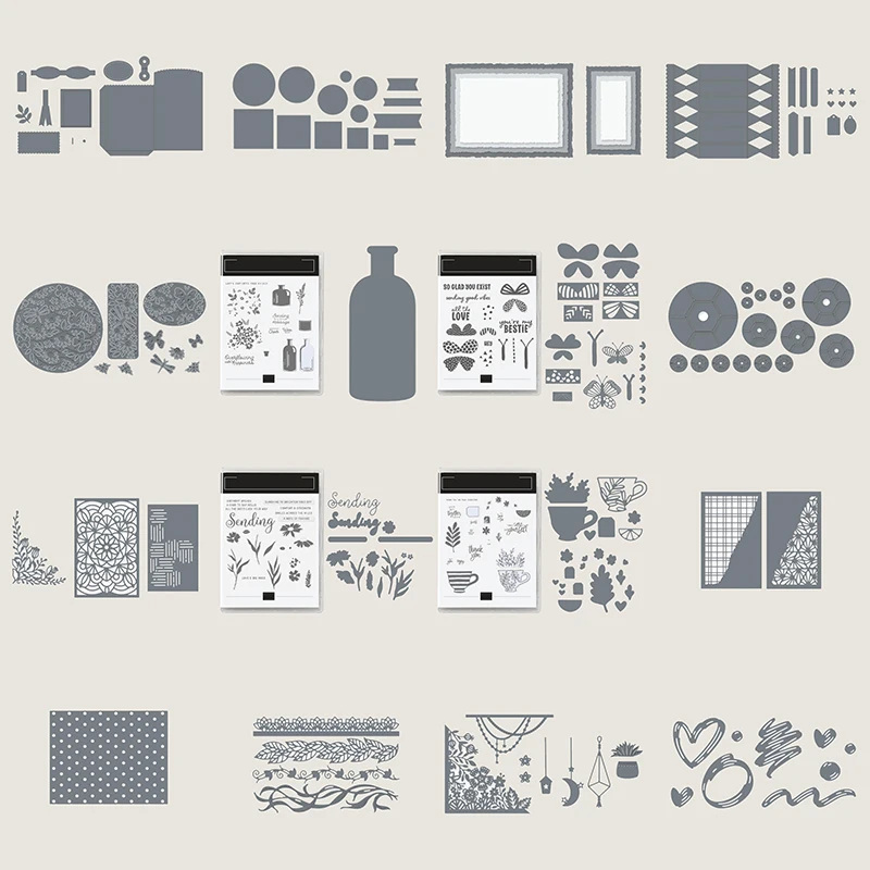 

July to December 2022 Stampin Pattern Clear Stamps and Metal Cutting Dies Set For DIY Craft Making Card Scrapbooking Stamps Up