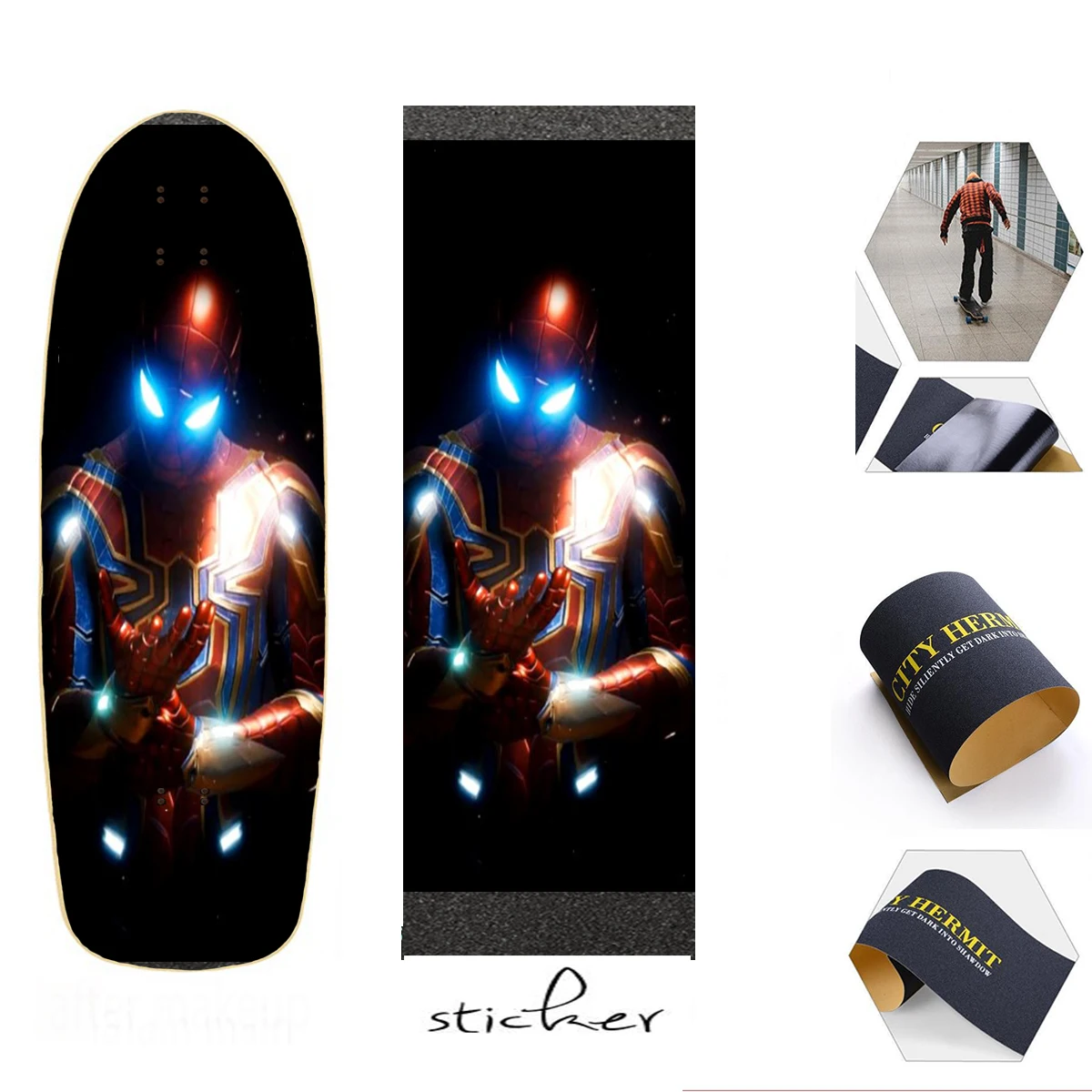 Настраиваемая наклейка для электрического скейтборда скутера Griptape грубая