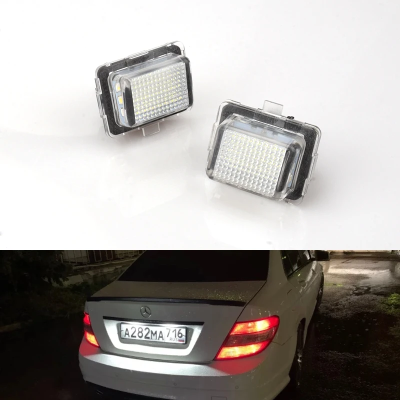 

2PCS Canbus White 12V Led License Plate Light For Mercedes W204 W212 C207 C216 W221 LED Number License Plate Lights Bulb Lamp