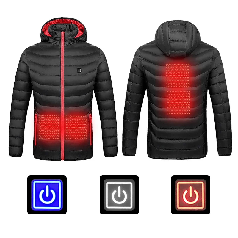 

Мужская и женская куртка с подогревом, уличная куртка с капюшоном с инфракрасным USB-подогревом, электрическая Термоодежда, пальто для пешего туризма, куртка с подогревом, 2020