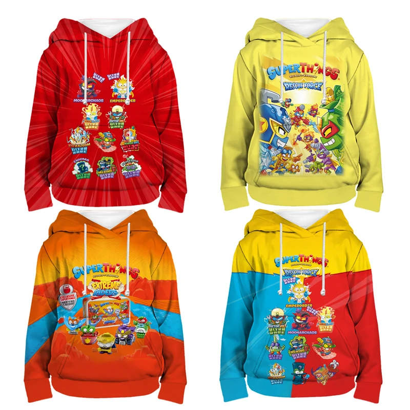 

SuperThings 10 Rescue Force Autumn Kids 3D Print Hoodies Superzings Long Sleeve 3D Clothes Sports Casual Top Hoodies