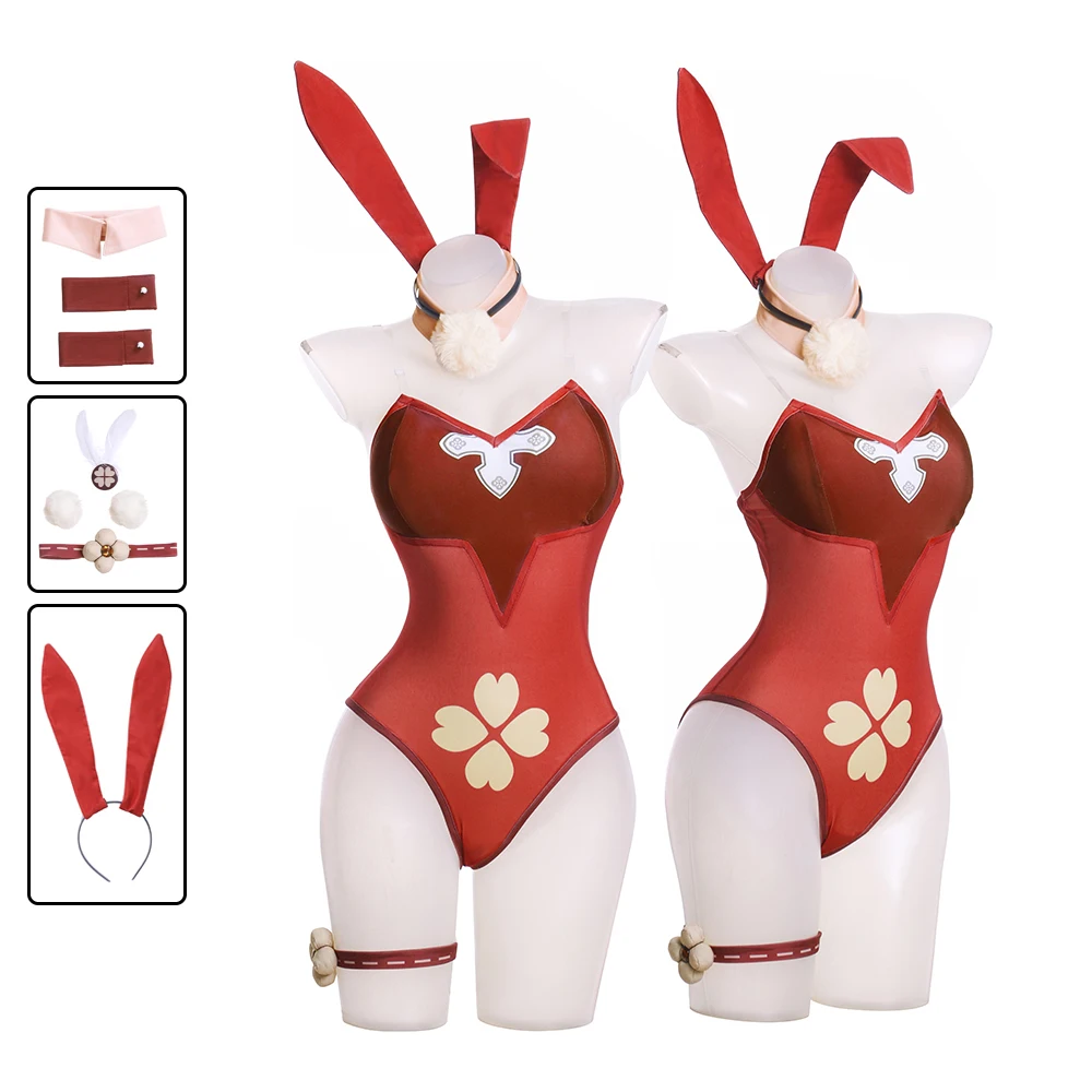 

Костюм для косплея COS-KiKi аниме Genshin Impact Klee Bunny Girl, костюм для косплея, сексуальные милые комбинезоны, форма, наряд для Пасхальной вечеринки