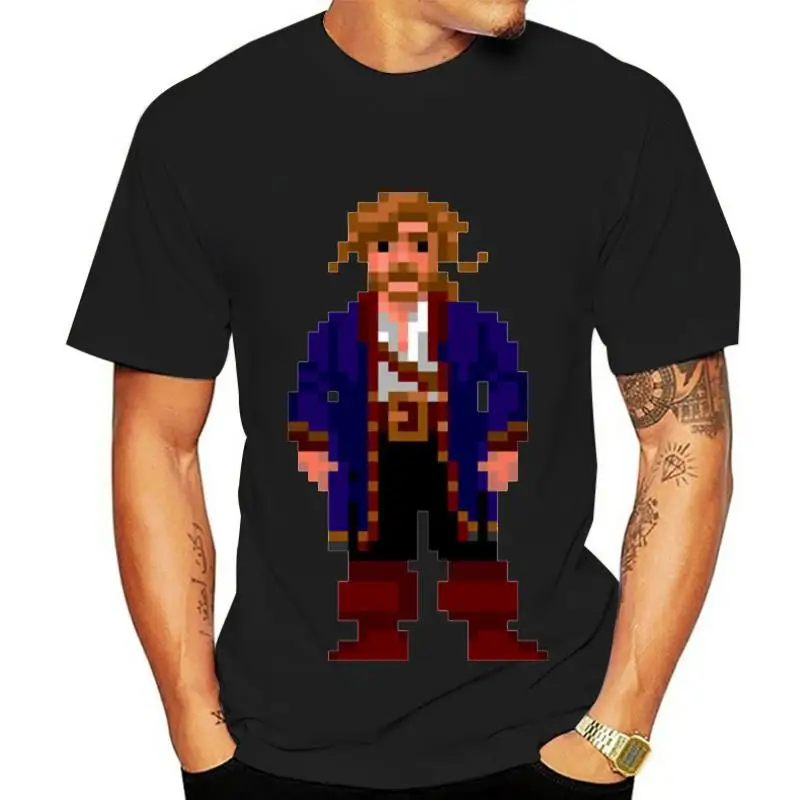

Мужская футболка с принтом Guybrush Threepwood, футболка с принтом Pixel Secret Of Monkey Island, 8 бит, Ретро футболка с принтом игр, крутые футболки, топы