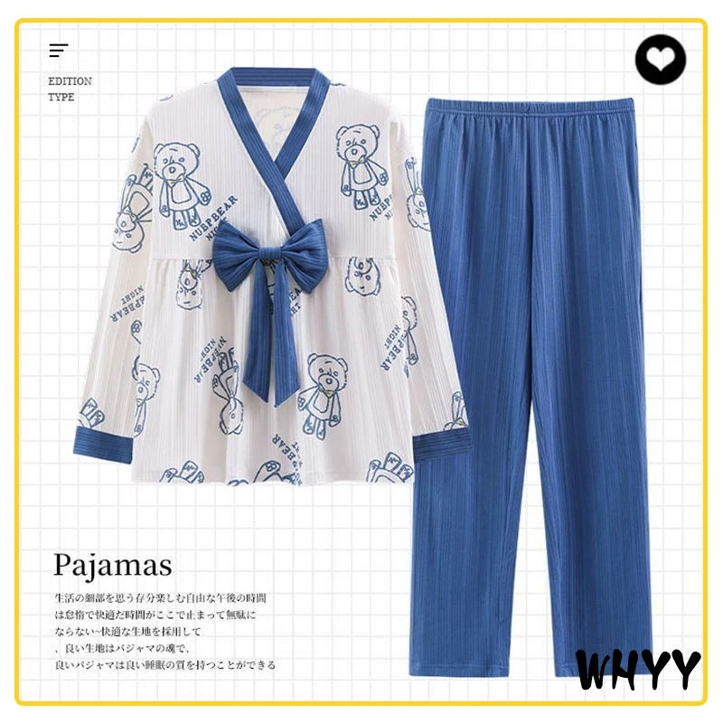 

Пижамный комплект WHYY Женский, уютная одежда для сна в стиле пэчворк, с квадратным вырезом, модная свободная Пижама для колледжа, 2 предмета