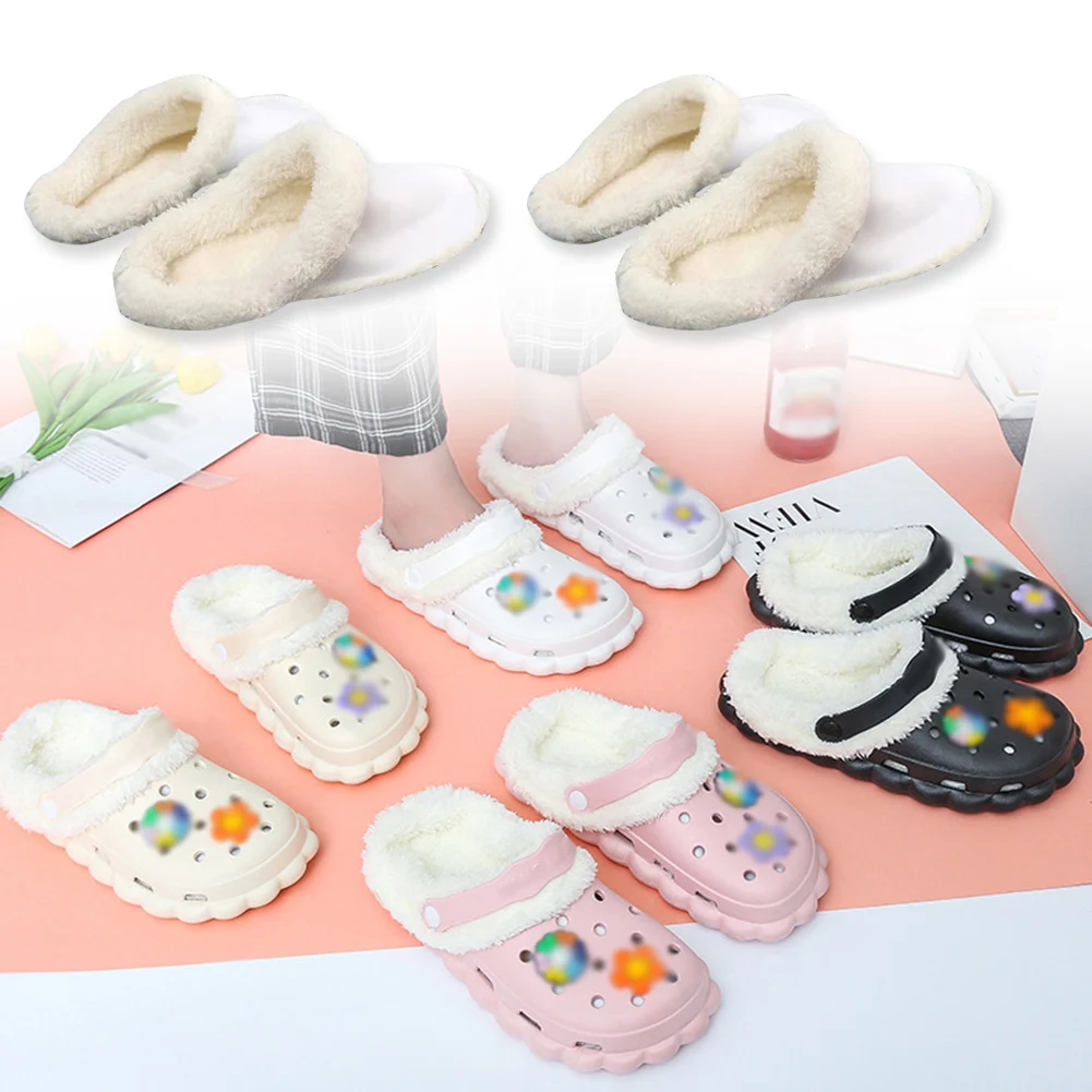 

Warm Inner Liner Garden Shoes Cover Cotton Cover Dense Wool Cotton Inner Liner Winter Plus Velvet Socks Hole Shoes And Socks