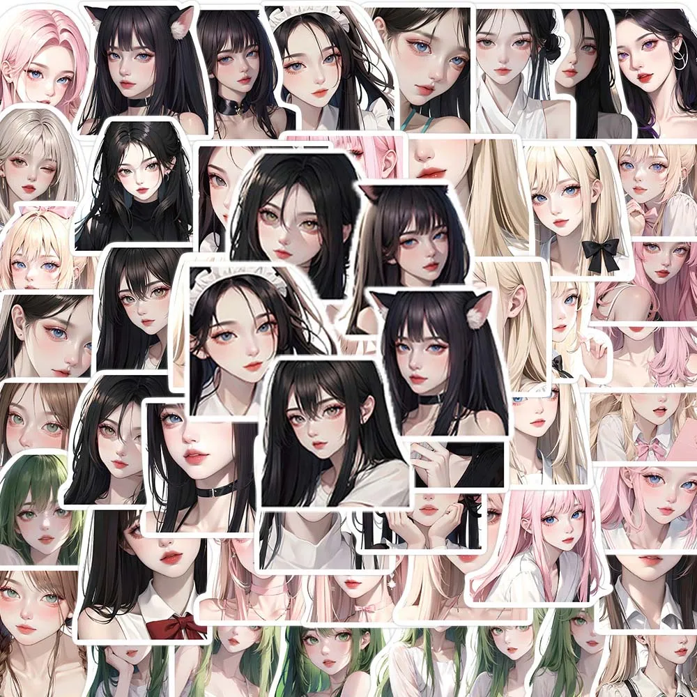 

10/50 Pcs Cartoon Sweet Cute Girls Graffiti Stickers Phone Luggage Laptop Scrapbooking Wall Guitar DIY Comics Sticker Party Gift