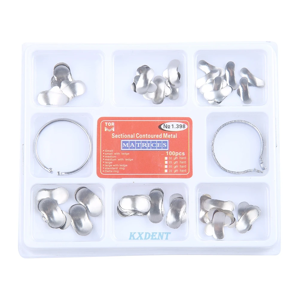 

100Pcs/Box Dental Sectional Matrix Band Resin Clamping/Seperating Ring Sectional Matrix System Dentistry Lab Oral CareTools