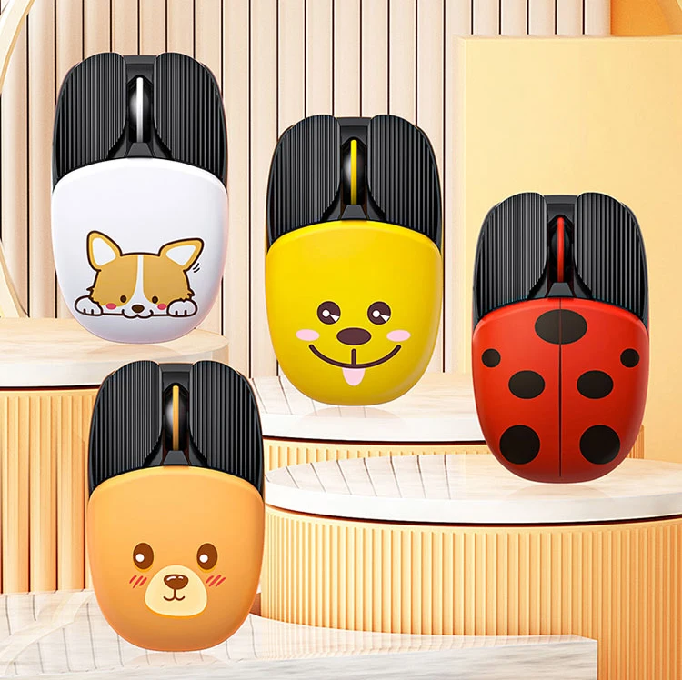 

2.4G Wireless Mouse Cute Cartoon Computer Silent Mouse Ergonomic Mini 3D Office Optical Mice for PC Laptop