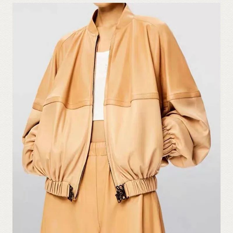 

Woman Coats Natural 100% Sheepskin Leather Fashion leather Jackets Female Real Sheepskin Leather Long Windbreaker H622