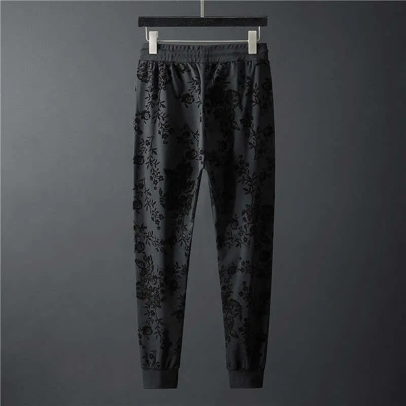 Mens Clothes 2022 Autumn Personalized Simple Jacquard round Neck Long Sleeve Sweater Trousers Two-Piece Set Men's Suit Fashion