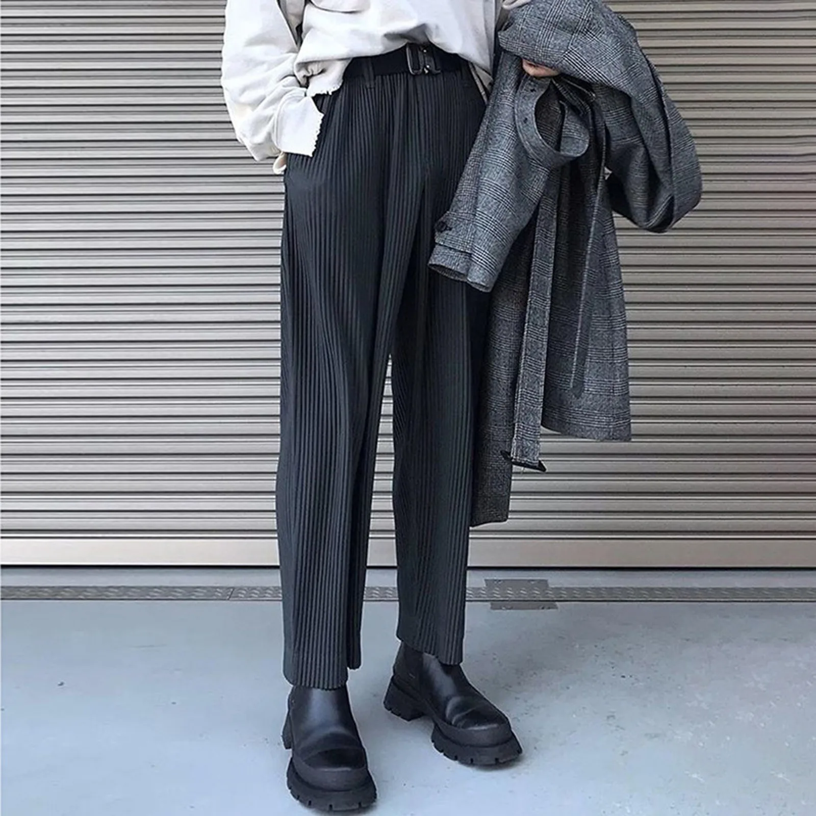 

Men's Color Casual Waist Fashion Pants Solid Straight-leg Low Trousers Men's pants Cross House Gift