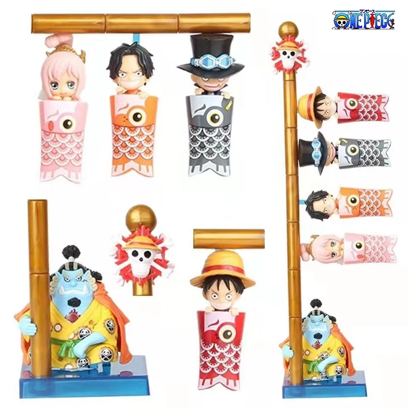 

5 шт./лот цельный аниме Luffy Wcf экшн-фигурки на карпа Ace Sabo Jinbe орнамент модель игрушки для детей Подарки кавайная игрушка